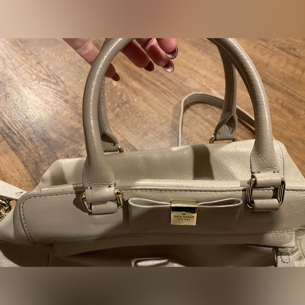 Kate Spade Ashton Renny Drive Clocktower Beige Leather Handbag - Picture 8 of 14